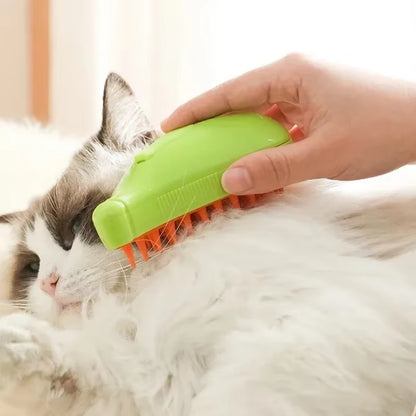 3-in-1 Electric Pet Grooming Brush with Steam Spray – Cat & Dog Hair Removal Massage Comb